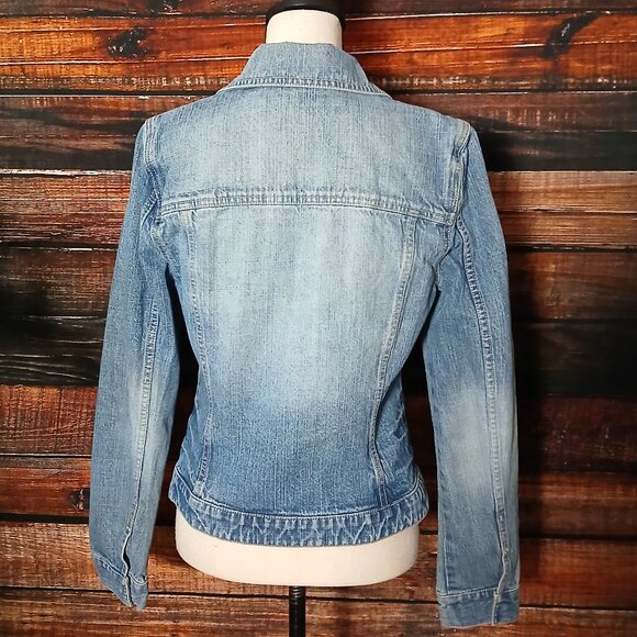 GUESS Vintage 90s Jean Jacket Snap Front Blue Denim 100% Cotton READ - Picture 5 of 11